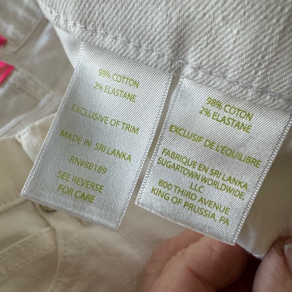 Lilly Pulitzer White Jeans with Blue Floral Embroidery - Picture 4 of 9